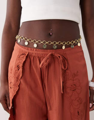 My Accessories Coin Chain Belt In Gold