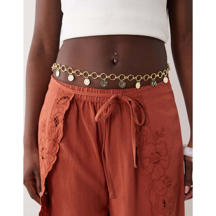 My Accessories coin chain belt in gold | ASOS display picture 1