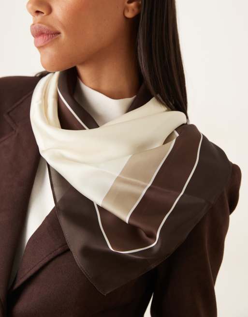 My Accessories colourblock belt bandana in brown, 2 of 3