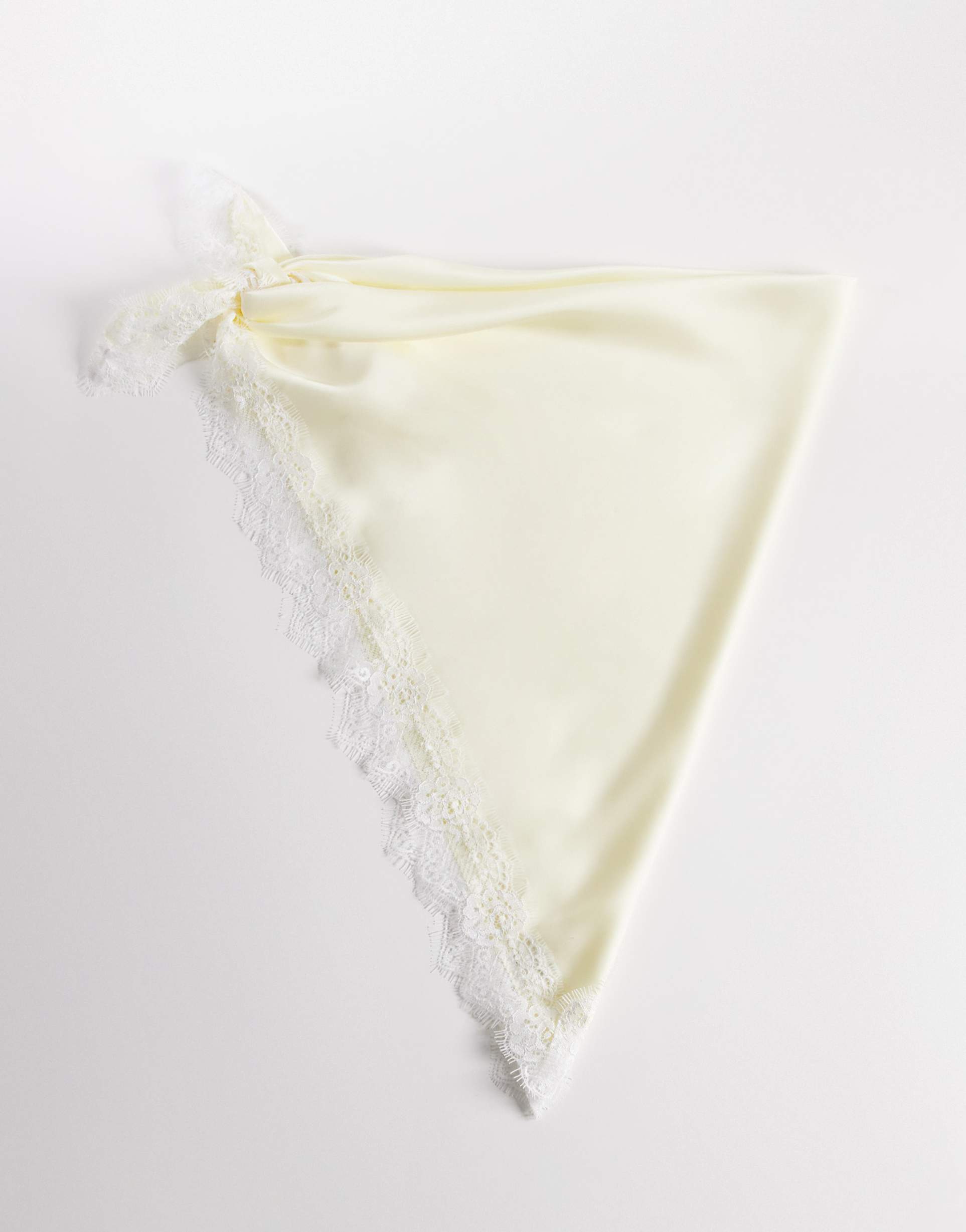 my accessories contrast lace trim bandana belt in cream