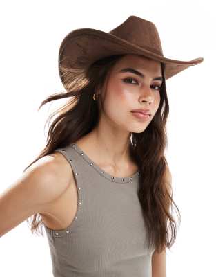 My Accessories cowboy hat in chocolate tort - view 1