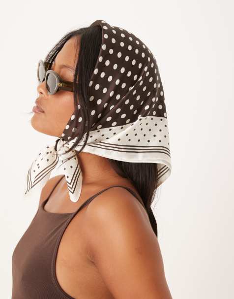 My Accessories Cream and brown polka dot neck tie in brown - view 1