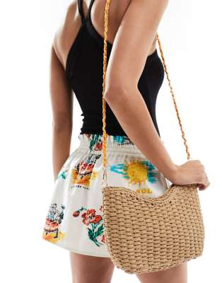 My Accessories crochet crossbody bag with chain strap in natural - ASOS Price Checker
