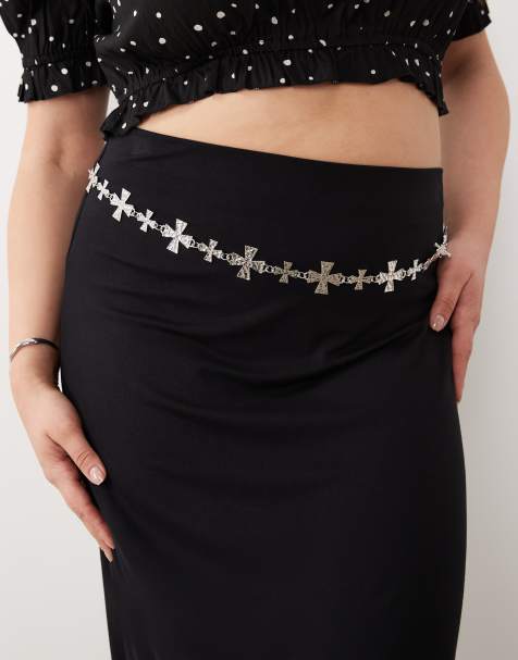 My Accessories Curve – Łańcuszkowy pasek z krzyży w kolorze srebra - view 1