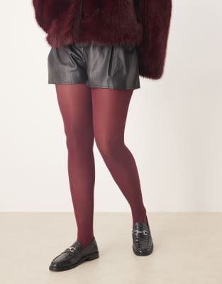 My Accessories Curve - Blickdichte Strumpfhose in Burgunderrot