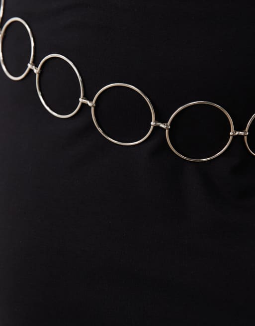 My Accessories Curve - Ceinture chaîne à gros anneaux - Argenté, 3 de 4