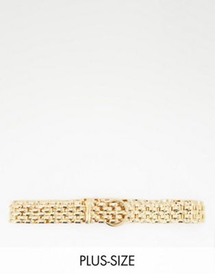 My Accessories Curve chunky chain belt in gold