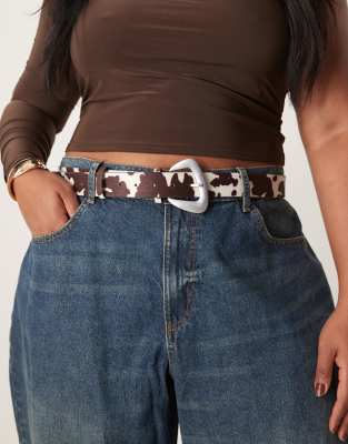 My Accessories Curve cow print belt-Multi φωτογραφία