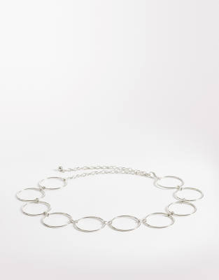 My Accessories Curve - Kettengürtel in Silberoptik mit großen Ringen