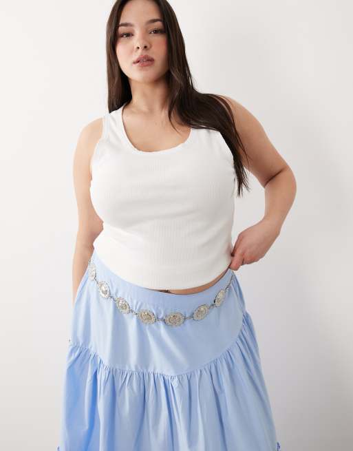My Accessories curve large coin chain belt in silver, 3 of 4