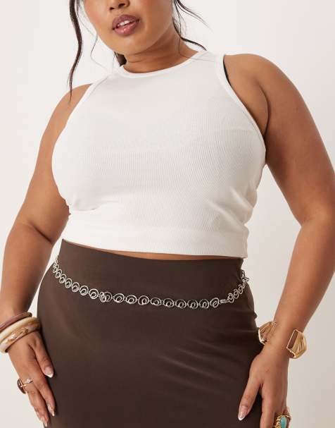 My Accessories Curve mini spiral chain belt in silver - view 1
