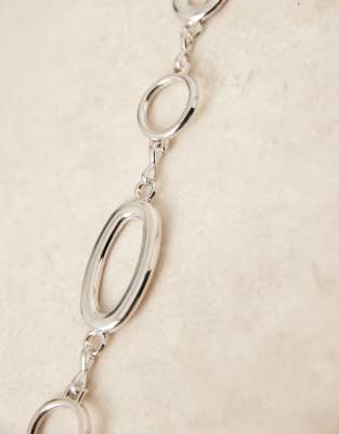 My Accessories Curve Oval Chain Belt In Metallic