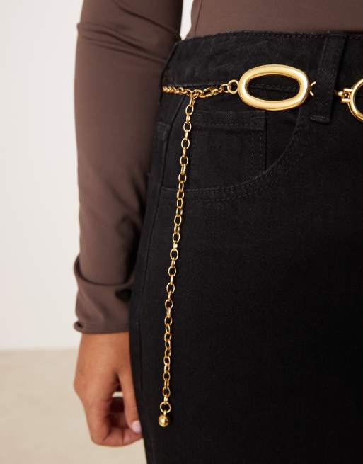 My Accessories Curve – Ovaler Kettengürtel in Vintage-Goldoptik, 3 von 3