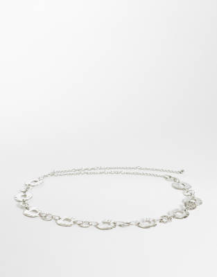 My Accessories Curve Oversized Hammered Circles Belt In Pink