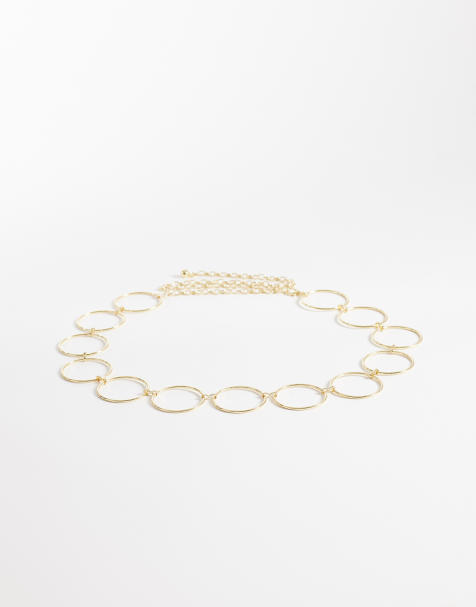 My Accessories Curve – Pasek łańcuszkowy z dużych pierścieni w kolorze złota - view 1