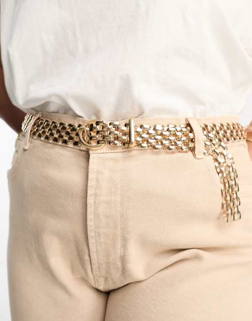 My Accessories Curve - Riem met grove schakels in goud
