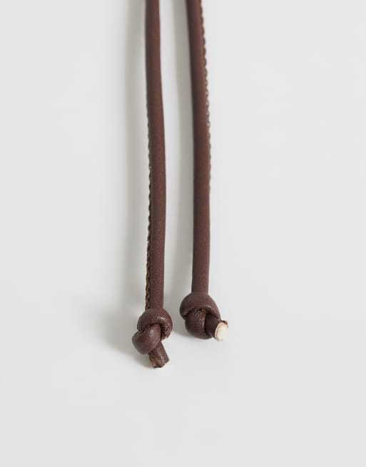 My Accessories curve rope belt with statement flower in brown, 3 of 3