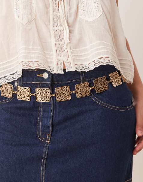 My Accessories Curve – Złoty pasek z łańcuszka w stylu vintage - view 1