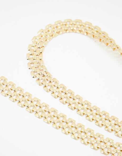 My Accessories Curve – Złoty pasek z grubego łańcuszka, 3 z 4