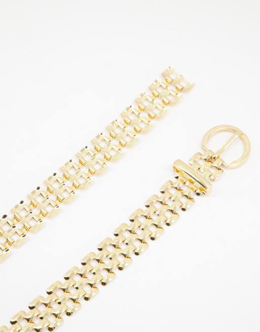 My Accessories Curve – Złoty pasek z grubego łańcuszka, 4 z 4