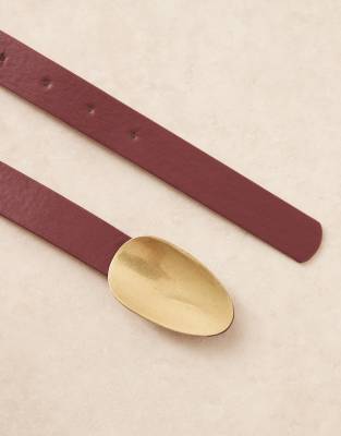 My Accessories Curved Buckle Belt In Red