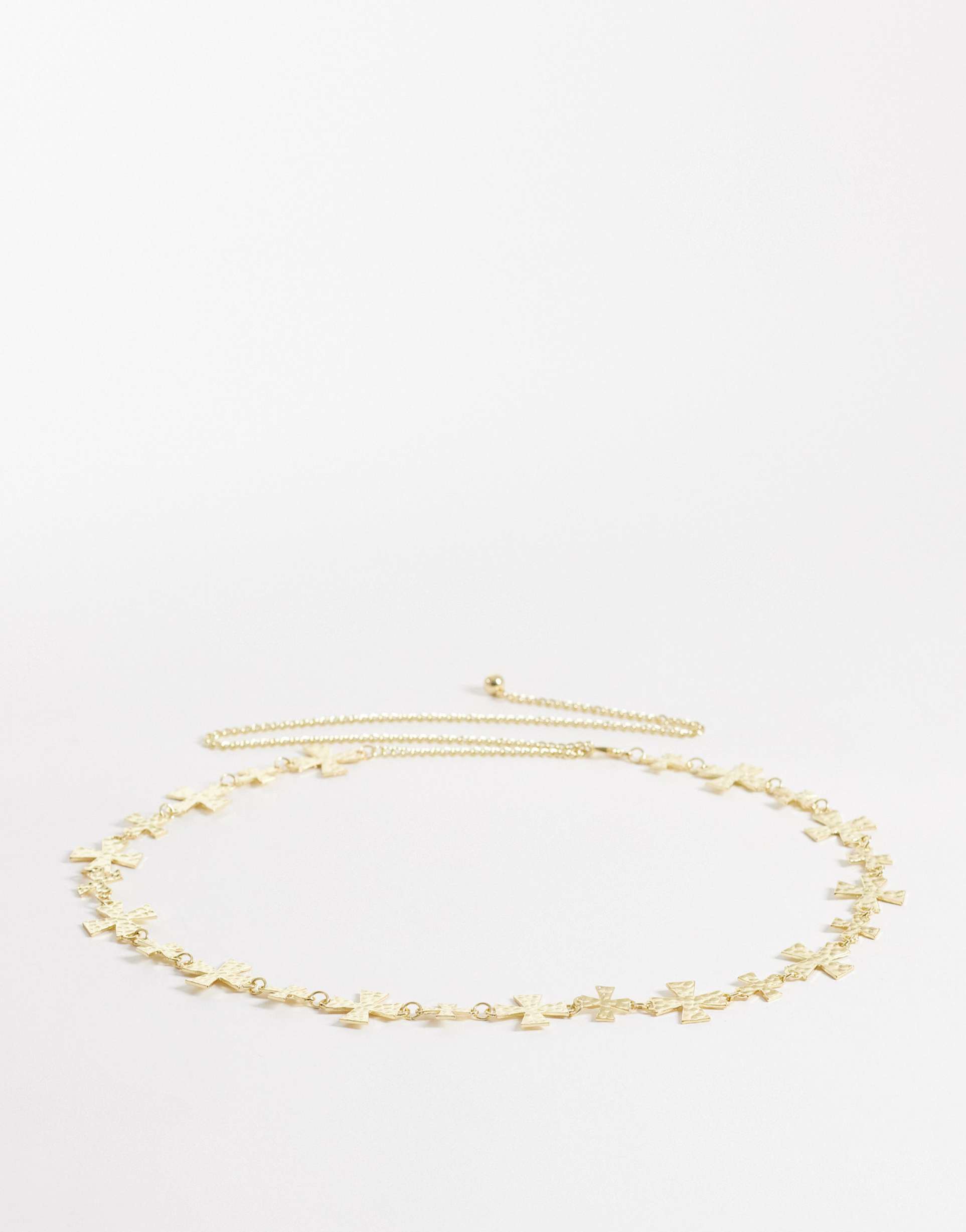 my accessories curves chain belt with crosses in gold