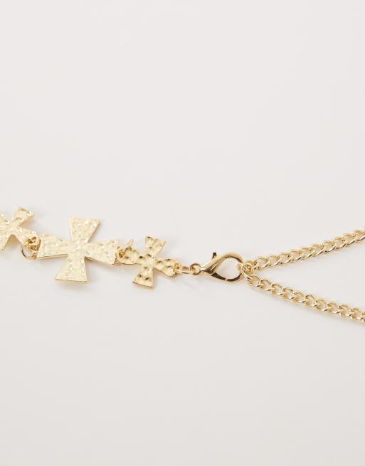 My Accessories curves chain belt with crosses in gold , 2 of 4