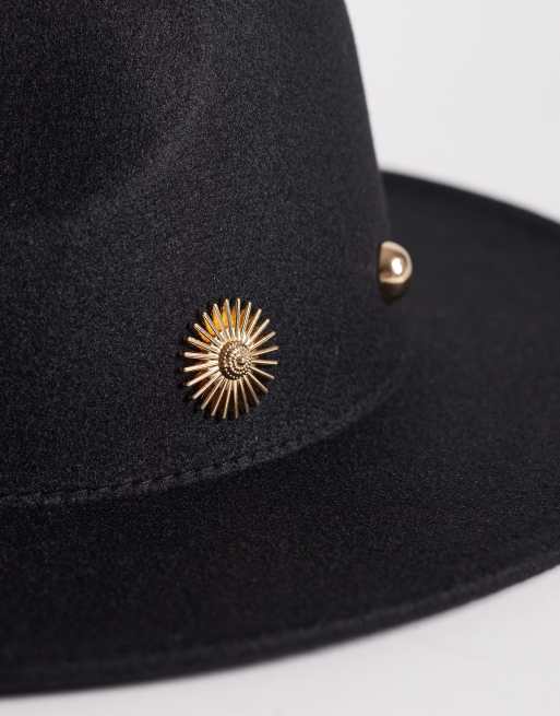 My Accessories – Czarny kapelusz fedora ze złotymi ćwiekami, 3 z 3