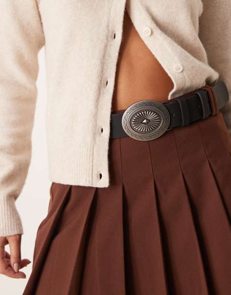 My Accessories – Czarny pasek z grawerowaną metalową klamrą - view 1