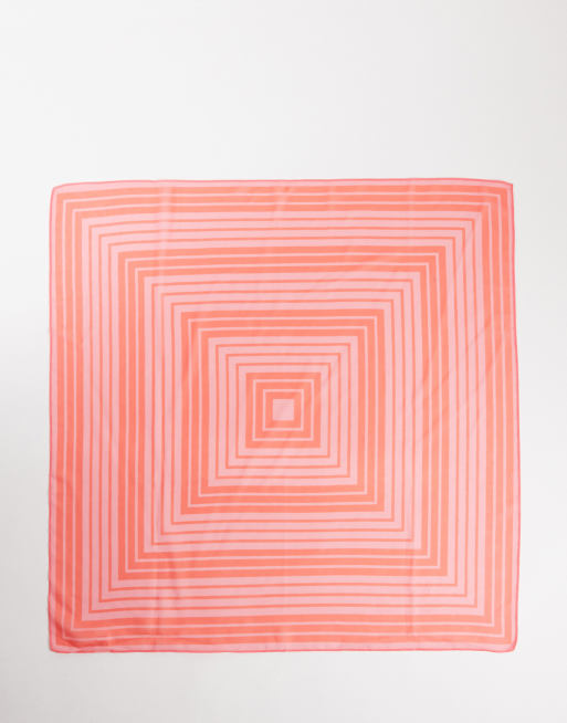 My Accessories – Czerwono-różowa szyfonowa bandana w paski, 3 z 3