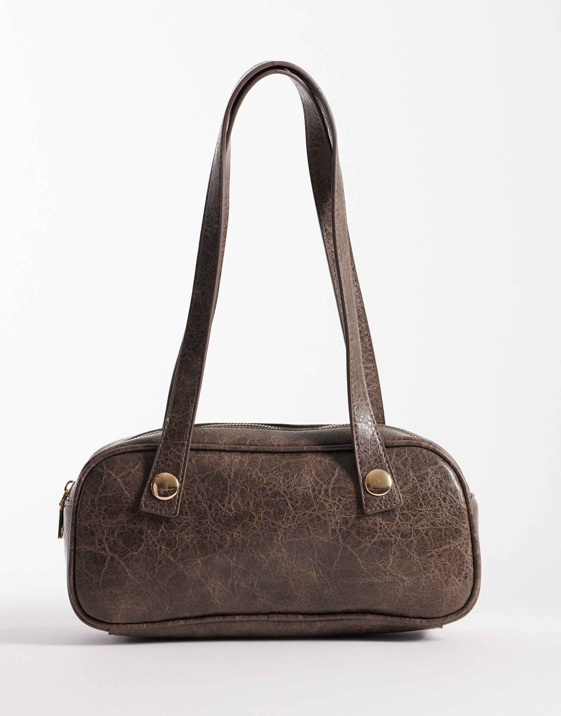my accessories distressed east-west shoulder bag in brown