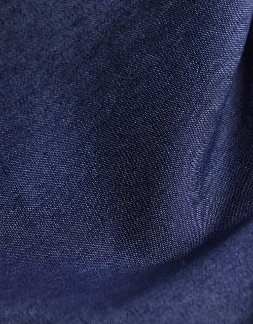 My Accessories driehoekige bandana halsdoek in indigo denim, 2 van 3