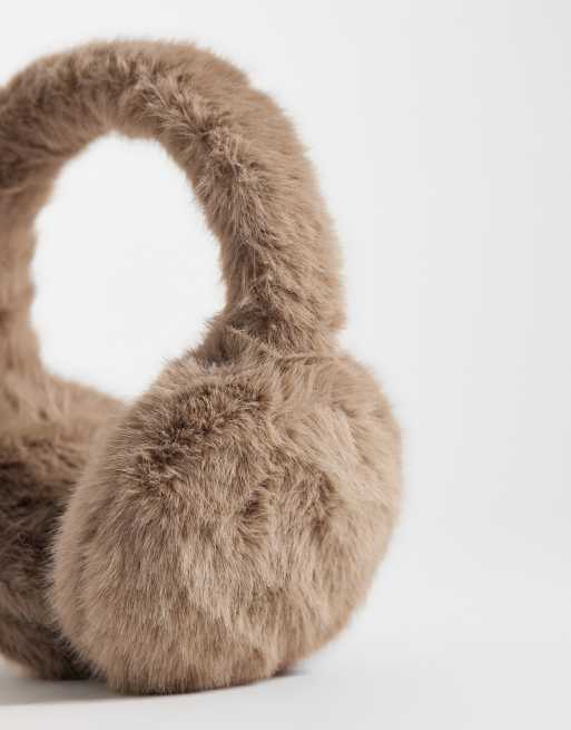 My Accessories ear muffs in in taupe faux fur, 2 of 3