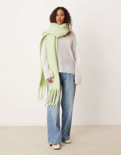 My Accessories - Écharpe oversize ultra douce style couverture - Vert matcha, 3 de 4