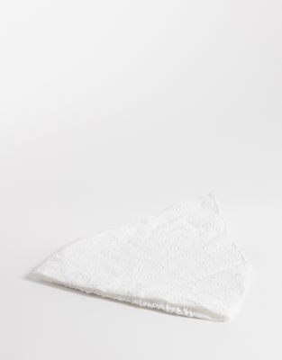 My Accessories - Elastischer Bandana-Schal in Weiß mit Lochstickerei