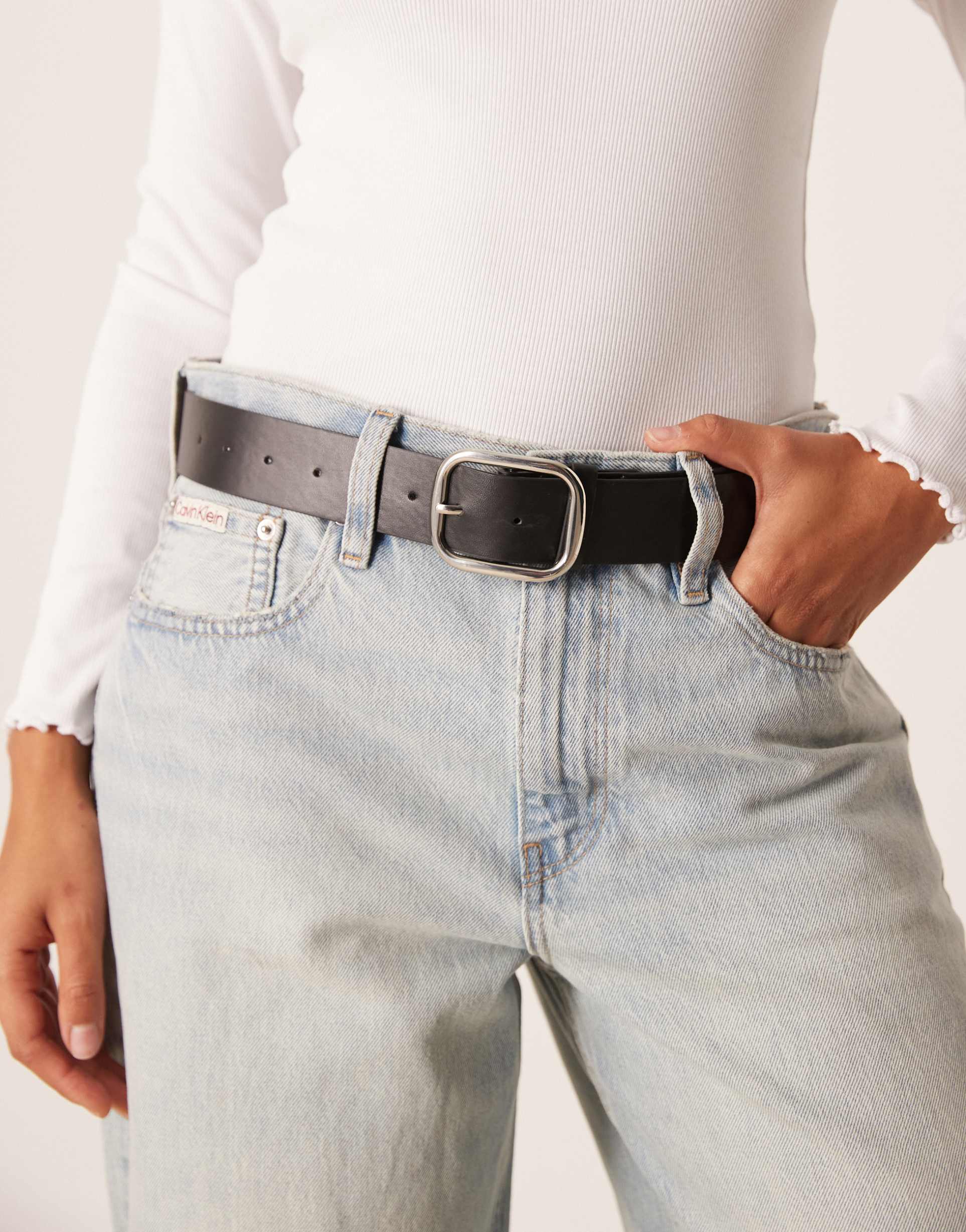 my accessories extra long belt in black and silver