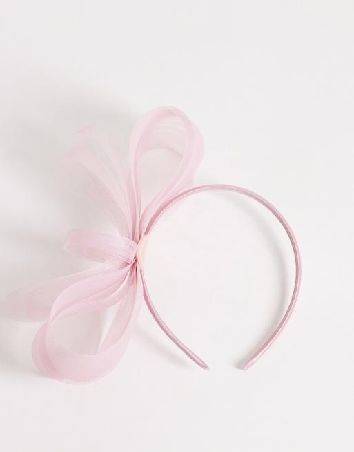 My Accessories - Fascetta rosa polvere con fiocco in rete, 3 di 3