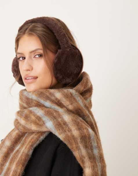 My Accessories faux fur ear muffs in brown - view 1