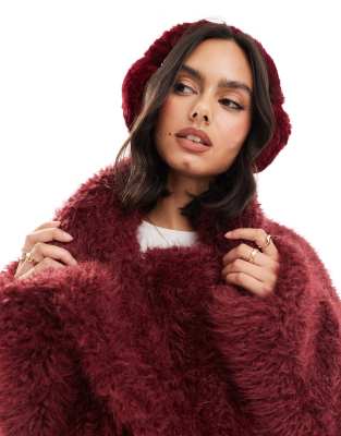 My Accessories My Accessories faux fur ear muffs in burgundy-Red