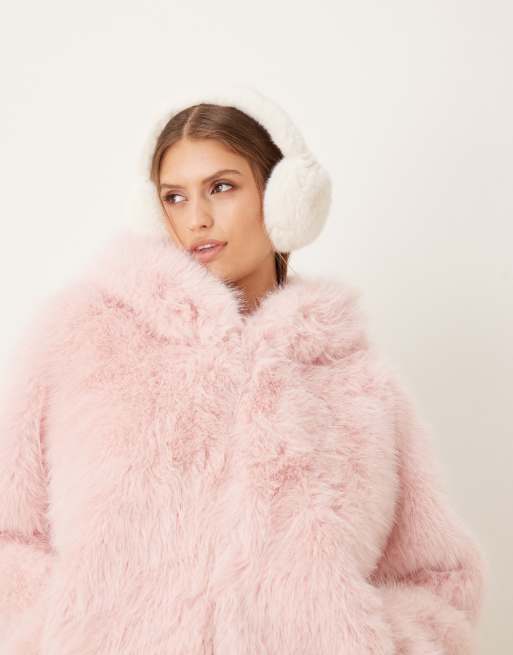 My Accessories faux fur ear muffs in cream, 3 of 3