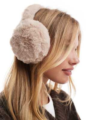 My Accessories My Accessories faux fur ear muffs in taupe-Brown