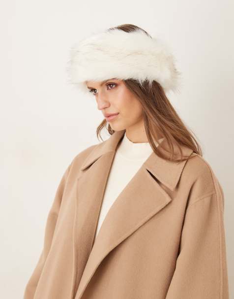 My Accessories faux-fur headband in white - view 1