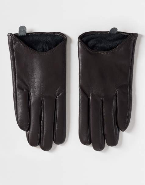 My Accessories faux leather driving gloves in chocolate brown - view 1