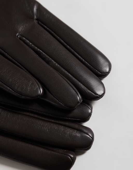 My Accessories faux leather driving gloves in chocolate brown, 2 of 3