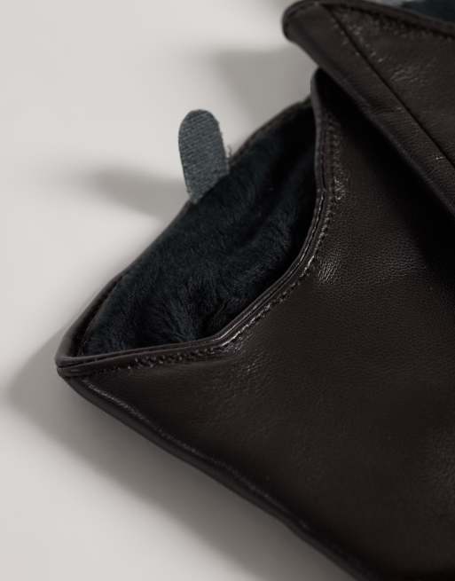 My Accessories faux leather driving gloves in chocolate brown, 3 of 3