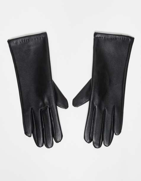 My Accessories faux leather touch screen gloves in black - view 1