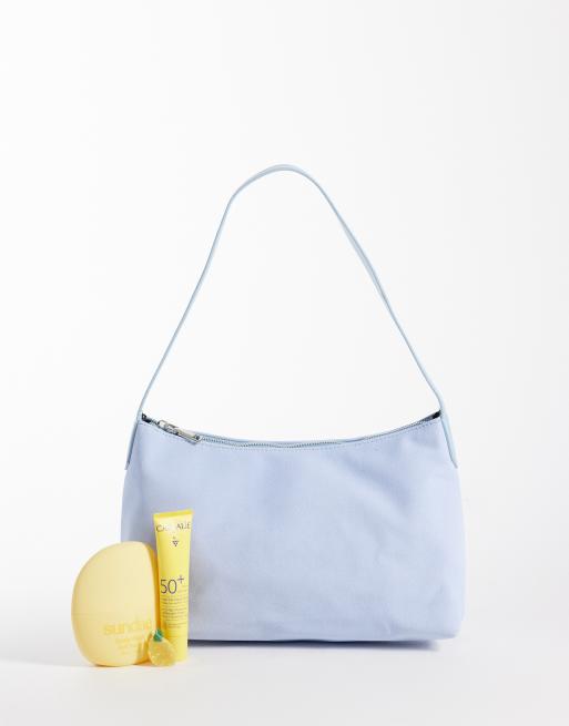 My Accessories faux suede slouchy shoulder bag in blue, 2 of 4