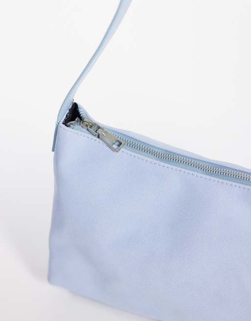 My Accessories faux suede slouchy shoulder bag in blue, 3 of 4