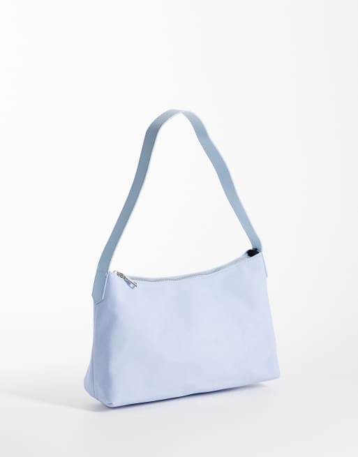 My Accessories faux suede slouchy shoulder bag in blue, 4 of 4