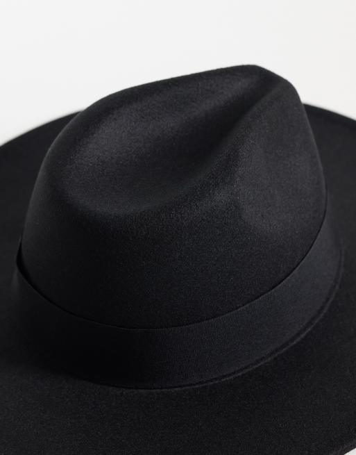 My Accessories fedora hoed van zwart vilt, 3 van 3